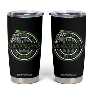 Funny Irish Prone To Shenanigans And Malarkey St Patrick's Day Tumbler Cup Skeleton Beer Drinking TS11 Black Print Your Wear