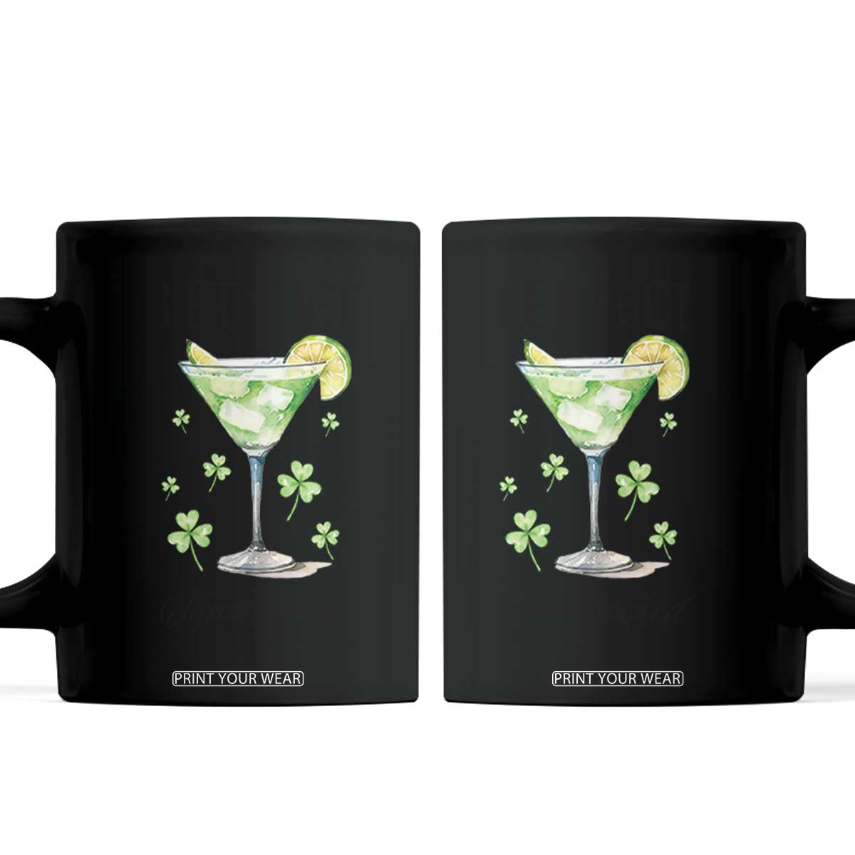 Funny Irish St Patrick's Day Cocktail Coffee Mug Let's Get Shamrocked Irish Festival TS11 Black Print Your Wear