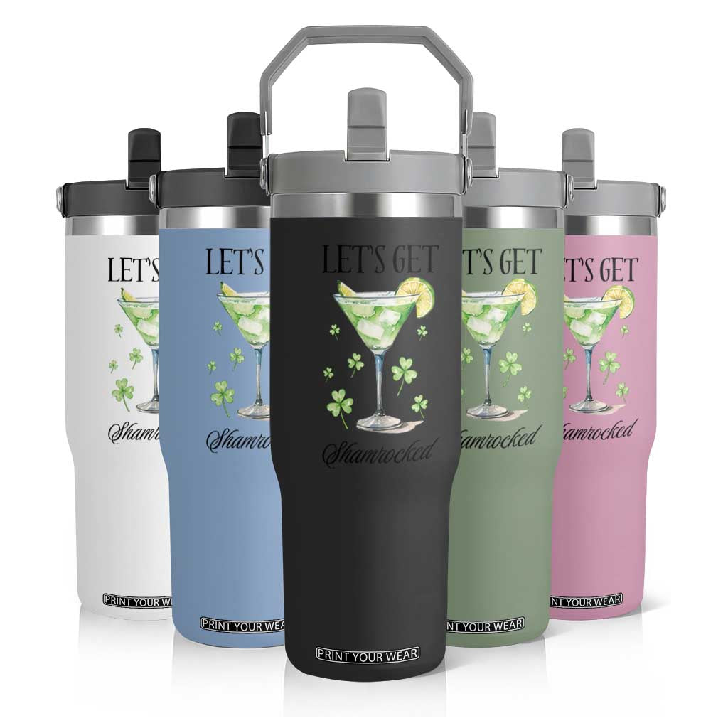 Funny Irish St Patrick's Day Cocktail Flip Straw Tumbler Let's Get Shamrocked Irish Festival TS11 Print Your Wear