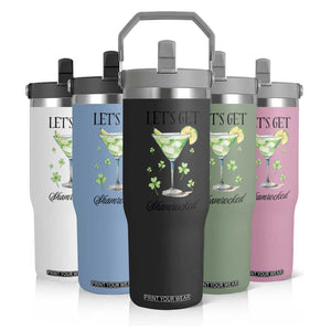 Funny Irish St Patrick's Day Cocktail Flip Straw Tumbler Let's Get Shamrocked Irish Festival TS11 Print Your Wear