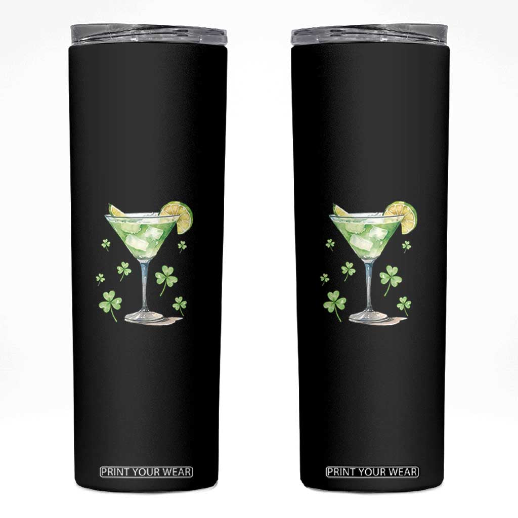 Funny Irish St Patrick's Day Cocktail Skinny Tumbler Let's Get Shamrocked Irish Festival TS11 Black Print Your Wear