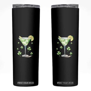 Funny Irish St Patrick's Day Cocktail Skinny Tumbler Let's Get Shamrocked Irish Festival TS11 Black Print Your Wear