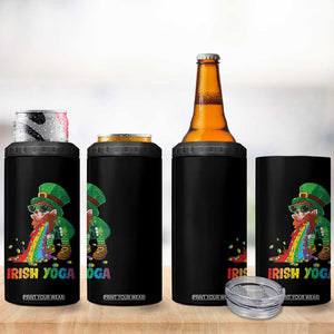 Funny Irish Yoga St Patrick's Day Beer Drinking 4 in 1 Can Cooler Tumbler Drunk Leprechaun TS11 Print Your Wear