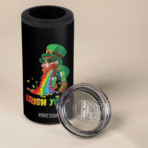 Funny Irish Yoga St Patrick's Day Beer Drinking 4 in 1 Can Cooler Tumbler Drunk Leprechaun TS11 Print Your Wear
