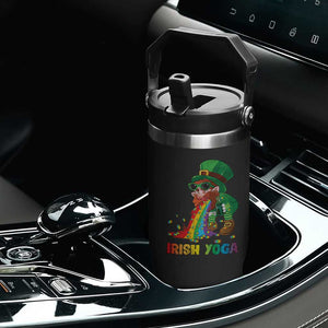 Funny Irish Yoga St Patrick's Day Beer Drinking Flip Straw Tumbler Drunk Leprechaun TS11 Print Your Wear