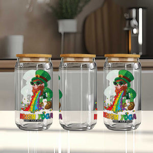 Funny Irish Yoga St Patrick's Day Beer Drinking Glass Can Drunk Leprechaun TS11 Print Your Wear