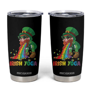 Funny Irish Yoga St Patrick's Day Beer Drinking Tumbler Cup Drunk Leprechaun TS11 Black Print Your Wear
