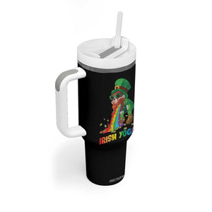 Funny Irish Yoga St Patrick's Day Beer Drinking Tumbler With Handle Drunk Leprechaun TS11 Print Your Wear