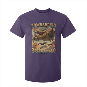 Funny Italian Brainrot Bombardiro Crocodilo T Shirt For Kid Gen Z Meme TS11 Purple Print Your Wear