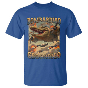 Funny Italian Brainrot Bombardiro Crocodilo T Shirt Gen Z Meme TS11 Royal Blue Print Your Wear