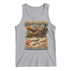 Funny Italian Brainrot Bombardiro Crocodilo Tank Top Gen Z Meme TS11 Athletic Heather Print Your Wear