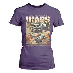 Funny Italian Brainrot Croco Avian Wars T Shirt For Women Bombardino Crocodilo Bombombini Gusini Gen Z Meme TS11 Purple Print Your Wear