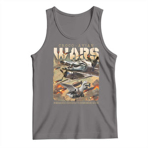 Funny Italian Brainrot Croco Avian Wars Tank Top Bombardino Crocodilo Bombombini Gusini Gen Z Meme TS11 Deep Heather Print Your Wear
