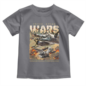 Funny Italian Brainrot Croco Avian Wars Toddler T Shirt Bombardino Crocodilo Bombombini Gusini Gen Z Meme TS11 Charcoal Print Your Wear