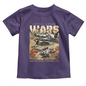 Funny Italian Brainrot Croco Avian Wars Toddler T Shirt Bombardino Crocodilo Bombombini Gusini Gen Z Meme TS11 Purple Print Your Wear
