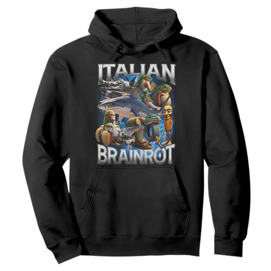 Funny Italian Brainrot Gen Z Meme Hoodie TS11 Black Print Your Wear
