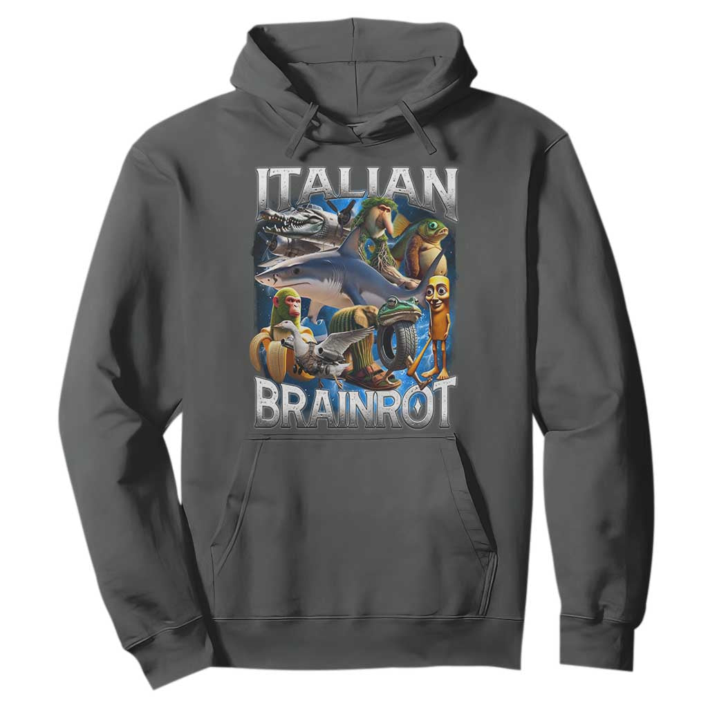 Funny Italian Brainrot Gen Z Meme Hoodie TS11 Dark Heather Print Your Wear
