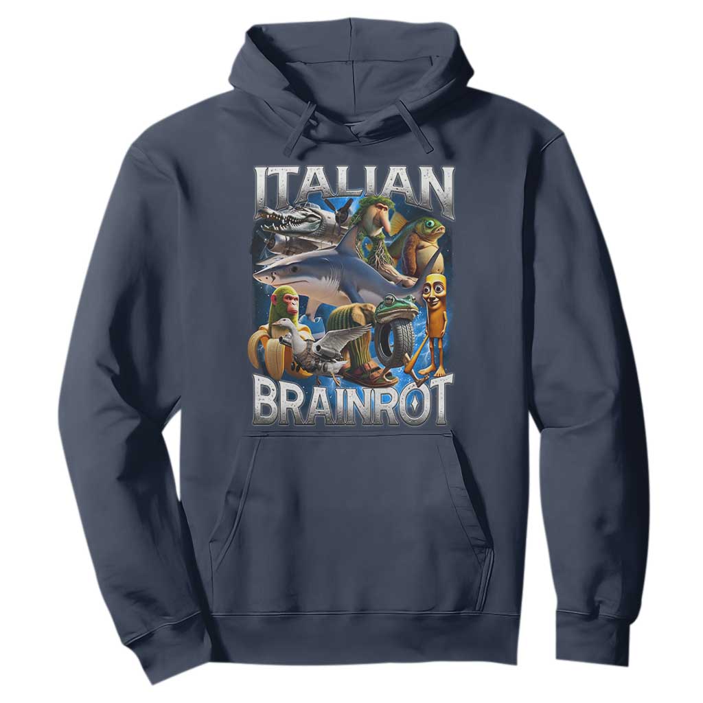 Funny Italian Brainrot Gen Z Meme Hoodie TS11 Navy Print Your Wear