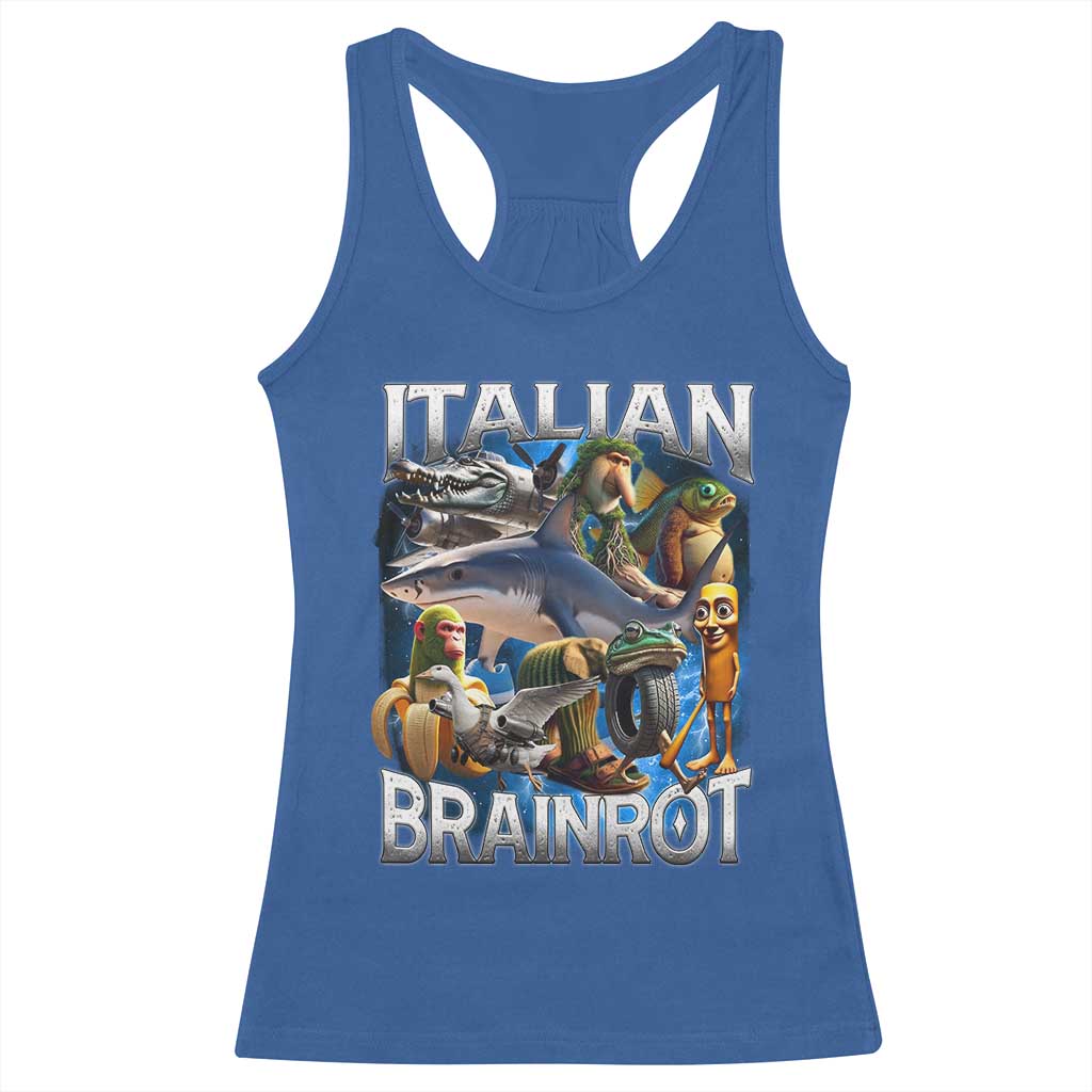 Funny Italian Brainrot Gen Z Meme Racerback Tank Top TS11 Royal Blue Print Your Wear