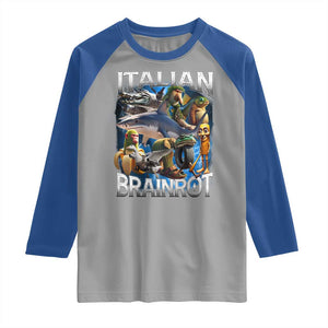 Funny Italian Brainrot Gen Z Meme Raglan Shirt TS11 Sport Gray Royal Print Your Wear