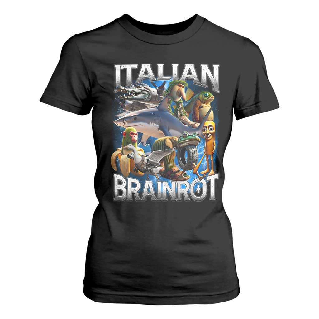 Funny Italian Brainrot Gen Z Meme T Shirt For Women TS11 Black Print Your Wear