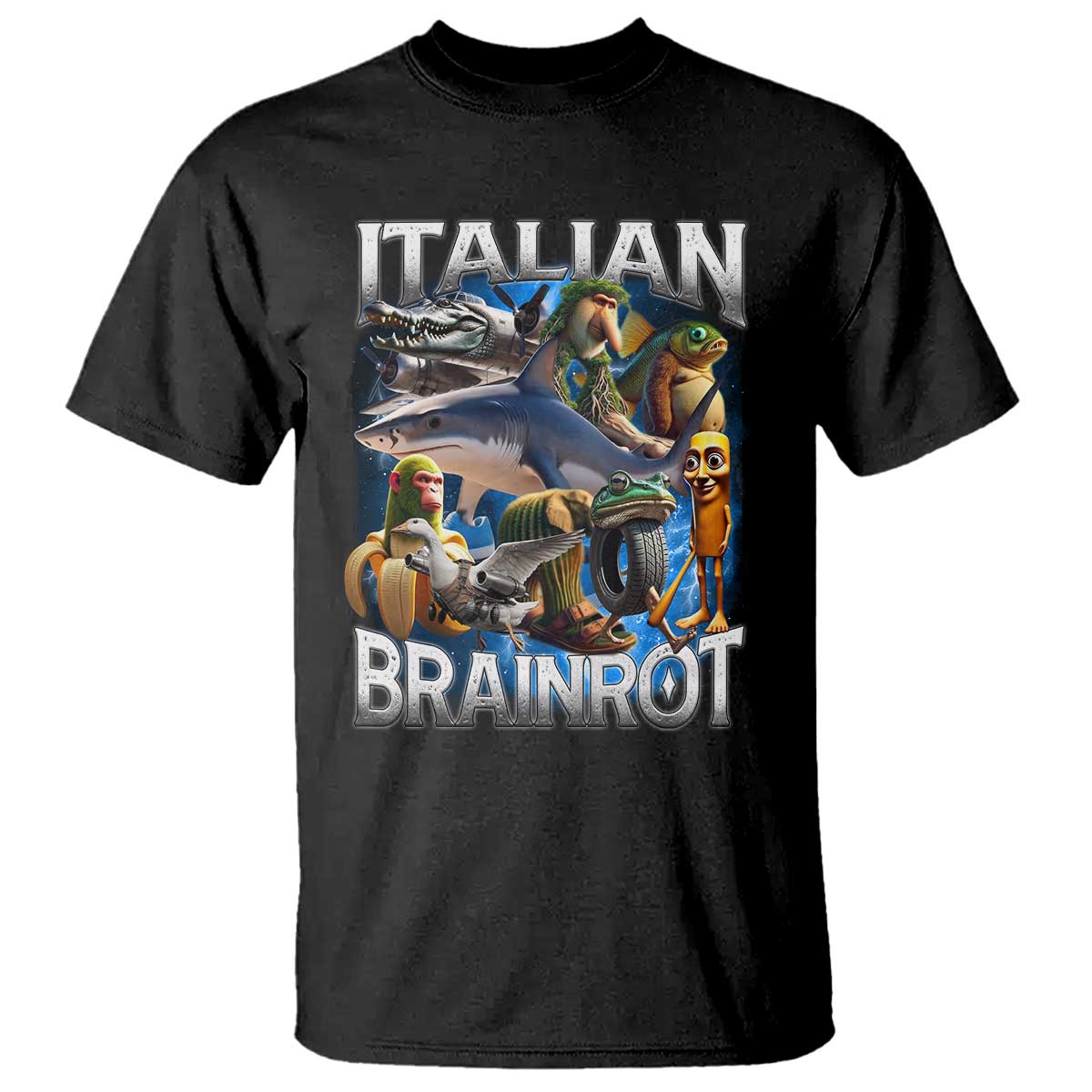 Funny Italian Brainrot Gen Z Meme T Shirt TS11 Black Print Your Wear