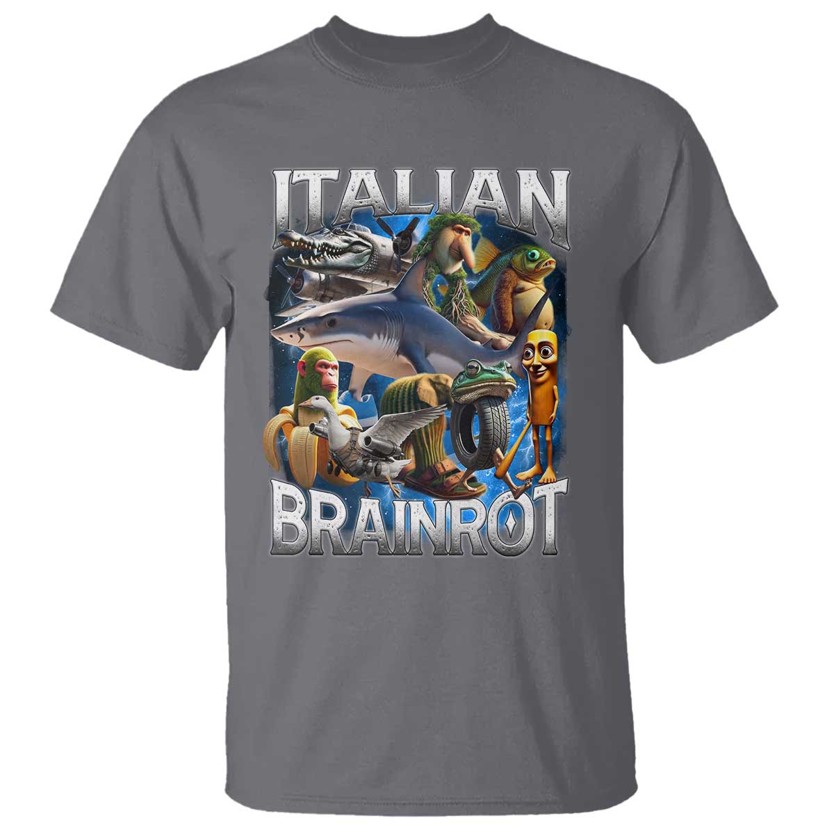 Funny Italian Brainrot Gen Z Meme T Shirt TS11 Charcoal Print Your Wear