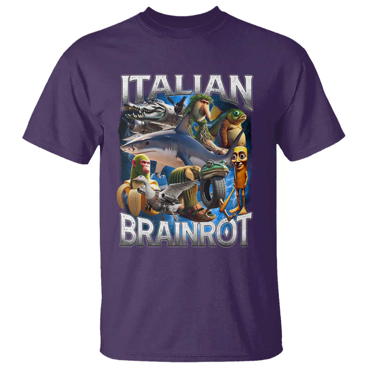 Funny Italian Brainrot Gen Z Meme T Shirt TS11 Purple Print Your Wear