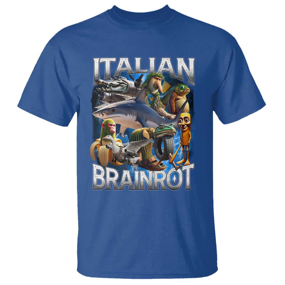 Funny Italian Brainrot Gen Z Meme T Shirt TS11 Royal Blue Print Your Wear