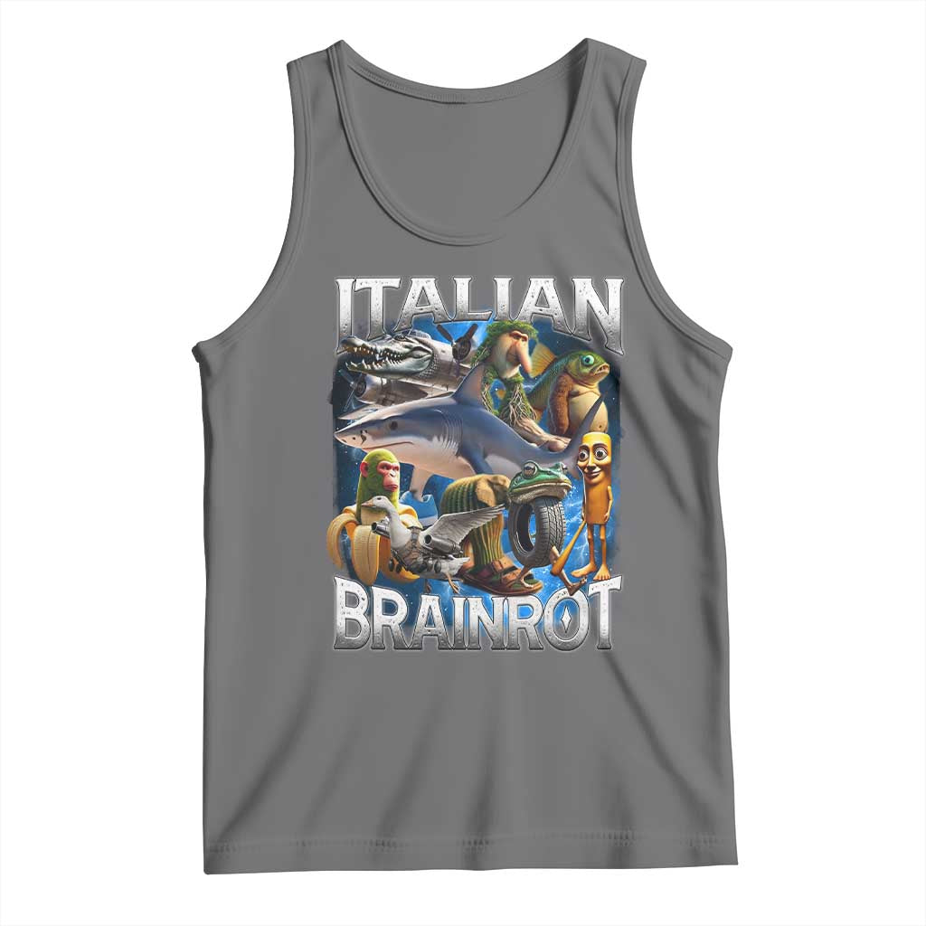 Funny Italian Brainrot Gen Z Meme Tank Top TS11 Black Heather Print Your Wear