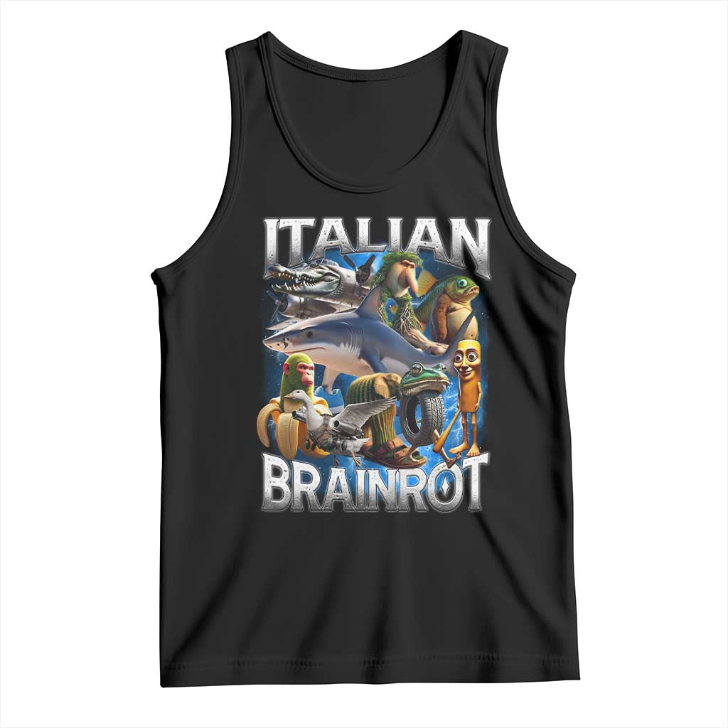 Funny Italian Brainrot Gen Z Meme Tank Top TS11 Black Print Your Wear