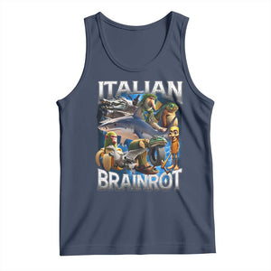 Funny Italian Brainrot Gen Z Meme Tank Top TS11 Navy Print Your Wear