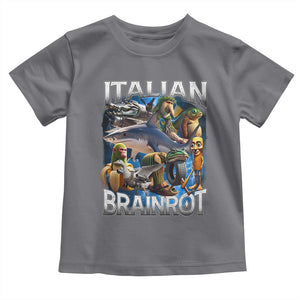 Funny Italian Brainrot Gen Z Meme Toddler T Shirt TS11 Charcoal Print Your Wear