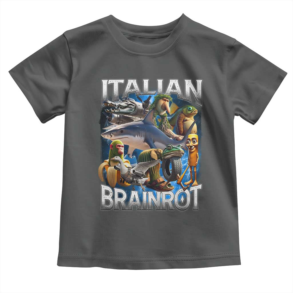 Funny Italian Brainrot Gen Z Meme Toddler T Shirt TS11 Dark Heather Print Your Wear