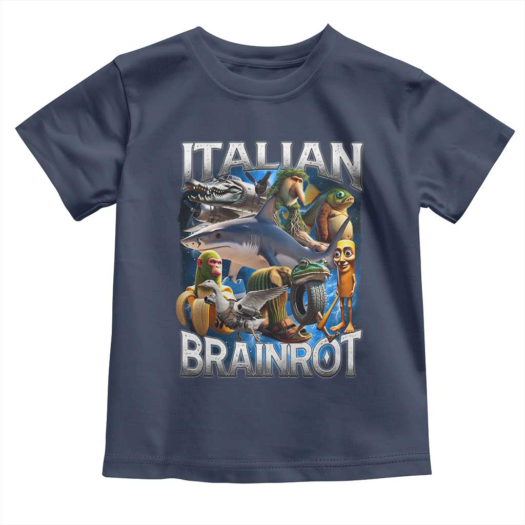 Funny Italian Brainrot Gen Z Meme Toddler T Shirt TS11 Navy Print Your Wear