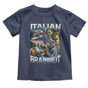 Funny Italian Brainrot Gen Z Meme Toddler T Shirt TS11 Navy Print Your Wear