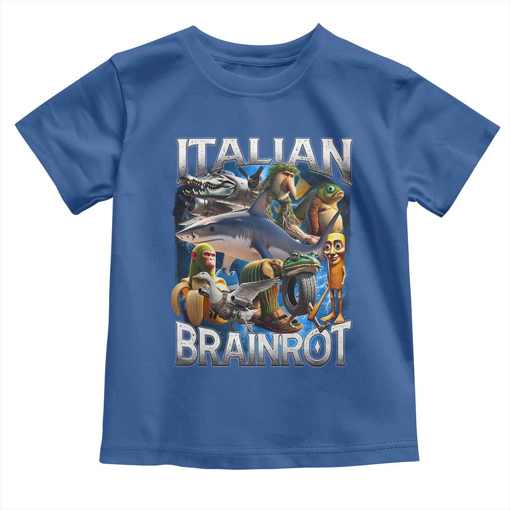 Funny Italian Brainrot Gen Z Meme Toddler T Shirt TS11 Royal Blue Print Your Wear