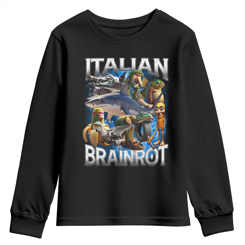 Funny Italian Brainrot Gen Z Meme Youth Sweatshirt TS11 Black Print Your Wear