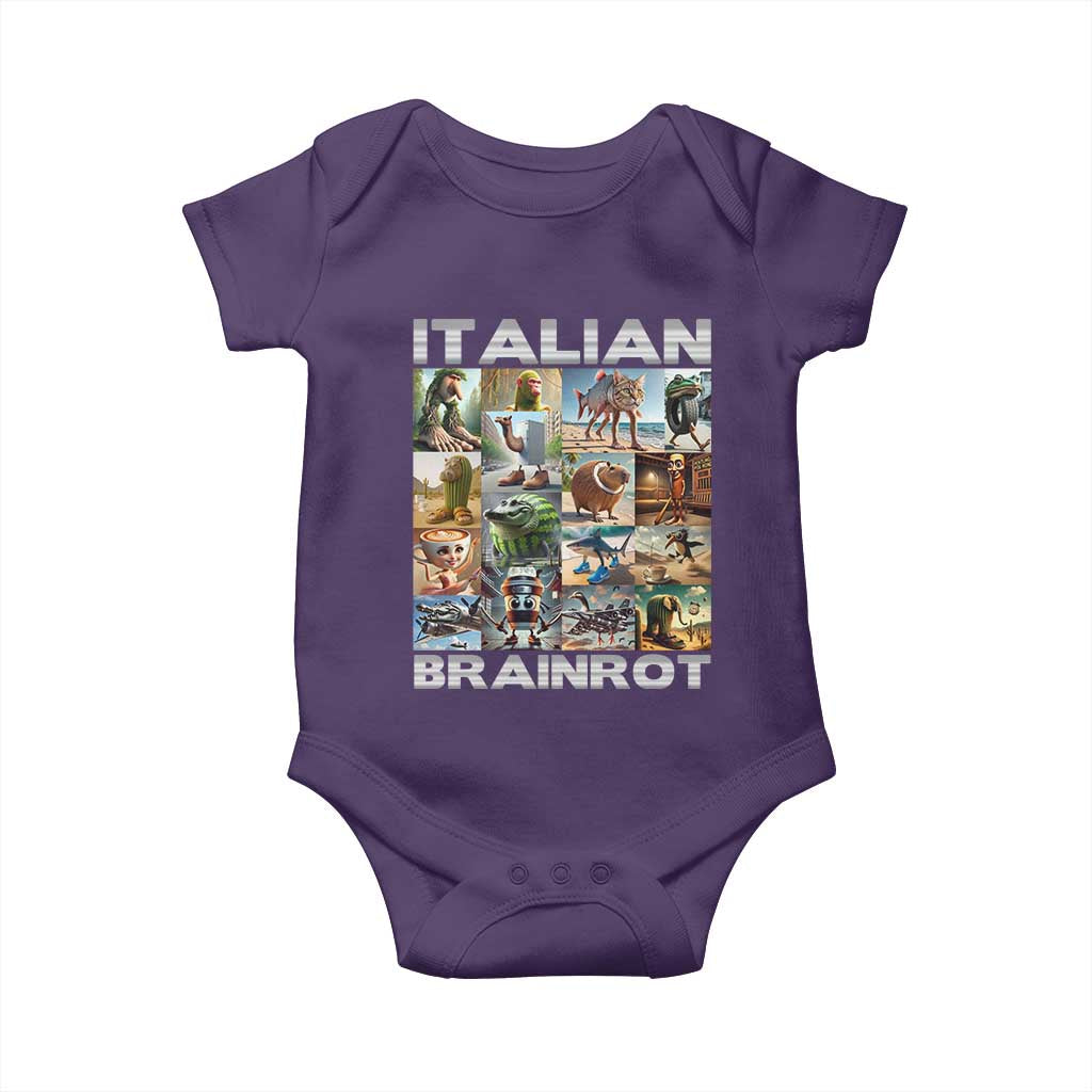 Funny Italian Brainrot Meme Art Baby Onesie Surreal Humor Pop Culture Collage TS02 Purple Print Your Wear