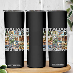 Funny Italian Brainrot Meme Art Skinny Tumbler Surreal Humor Pop Culture Collage TS02 Print Your Wear