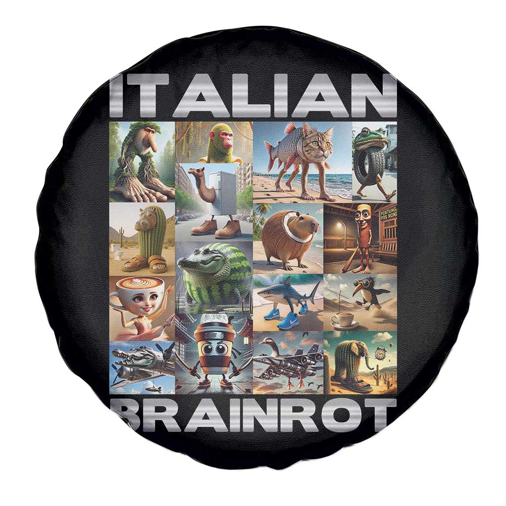 Funny Italian Brainrot Meme Art Spare Tire Cover Surreal Humor Pop Culture Collage TS02 Print Your Wear