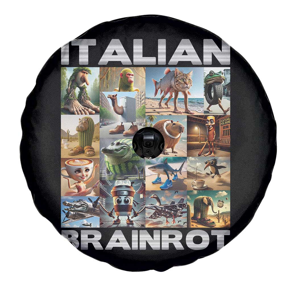 Funny Italian Brainrot Meme Art Spare Tire Cover Surreal Humor Pop Culture Collage TS02 Print Your Wear