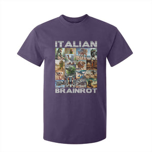 Funny Italian Brainrot Meme Art T Shirt For Kid Surreal Humor Pop Culture Collage TS02 Purple Print Your Wear