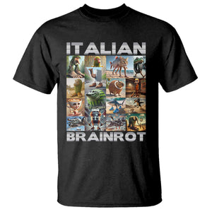 Funny Italian Brainrot Meme Art T Shirt Surreal Humor Pop Culture Collage TS02 Black Print Your Wear