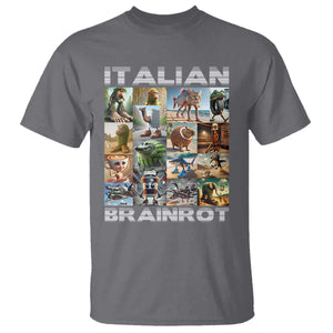 Funny Italian Brainrot Meme Art T Shirt Surreal Humor Pop Culture Collage TS02 Charcoal Print Your Wear