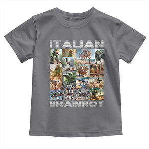 Funny Italian Brainrot Meme Art Toddler T Shirt Surreal Humor Pop Culture Collage TS02 Charcoal Print Your Wear