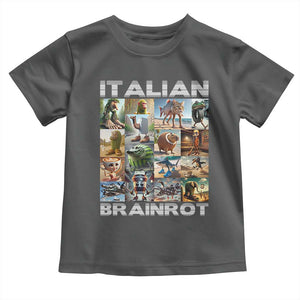 Funny Italian Brainrot Meme Art Toddler T Shirt Surreal Humor Pop Culture Collage TS02 Dark Heather Print Your Wear
