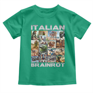 Funny Italian Brainrot Meme Art Toddler T Shirt Surreal Humor Pop Culture Collage TS02 Irish Green Print Your Wear