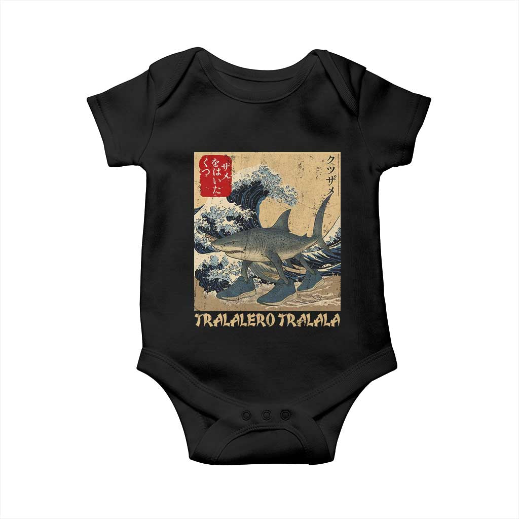 Funny Italian Brainrot Tralalero Tralala Shark Baby Onesie Japanese Art Gen Z Meme TS11 Black Print Your Wear