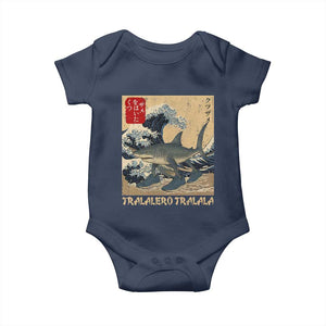 Funny Italian Brainrot Tralalero Tralala Shark Baby Onesie Japanese Art Gen Z Meme TS11 Navy Print Your Wear